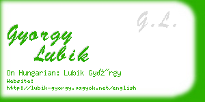 gyorgy lubik business card